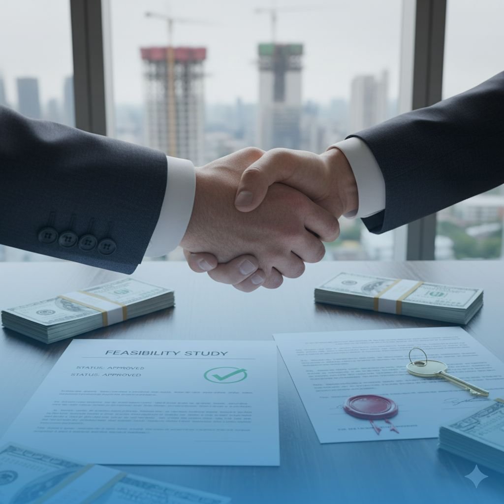 صورة واقعية لعملية تحويل دراسة جدوى مشروع الإيجار القصير الأجل إلى تمويل نهائي وبدء العمل.