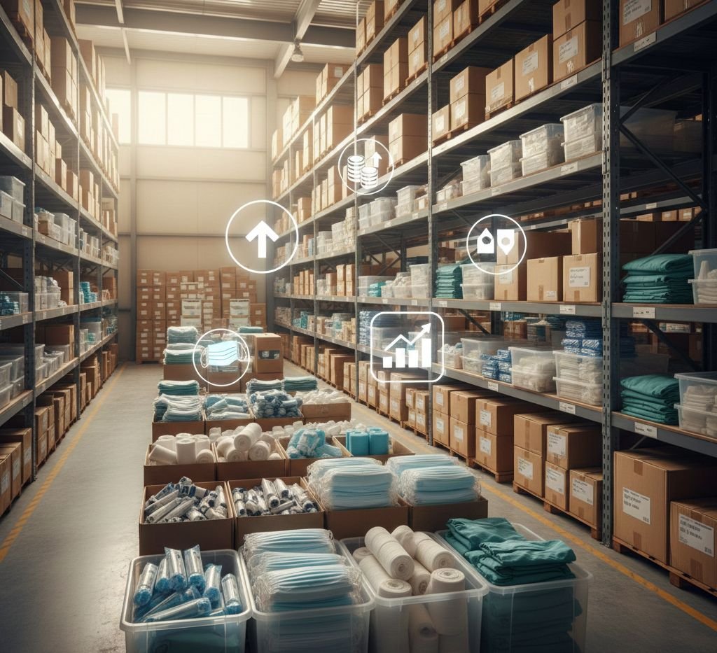 أنواع السلع الاستهلاكية ضمن مشروع مستلزمات طبية في السعودية، تشمل أدوات الوقاية الشخصية والمستهلكات الجراحية الأكثر طلباً.