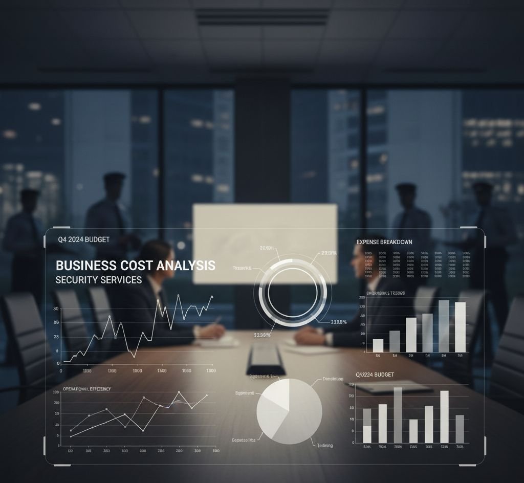 رسم بياني يوضح التحليل المالي وتوزيع التكاليف التشغيلية ضمن دراسة جدوى مشروع شركة حراسات أمنية في السعودية لعام 2026.