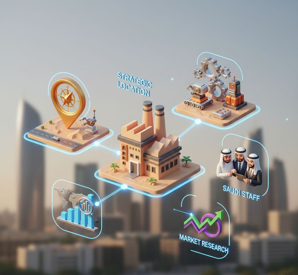 المتطلبات الفنية والتسويقية لمشاريع 2026 مع التركيز على الموقع، المعدات، والعمالة